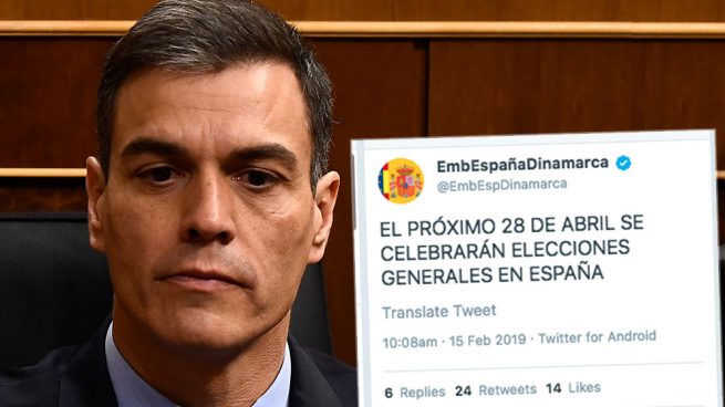 La embajada española en Dinamarca anuncia en Twitter 15 minutos antes que Sánchez la fecha de las elecciones