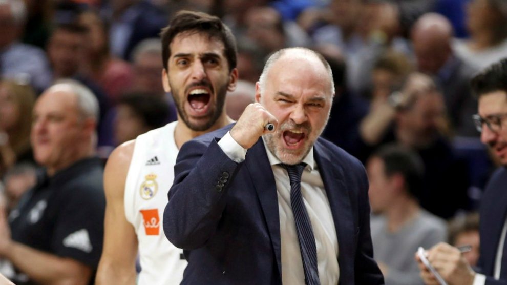 El Real Madrid se proclamó campeón de la Liga Endesa en el Palau Blaugrana.