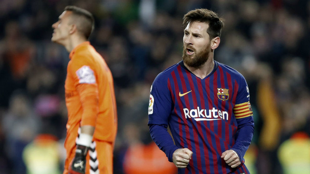 Messi celebra su gol de penalti (EFE)