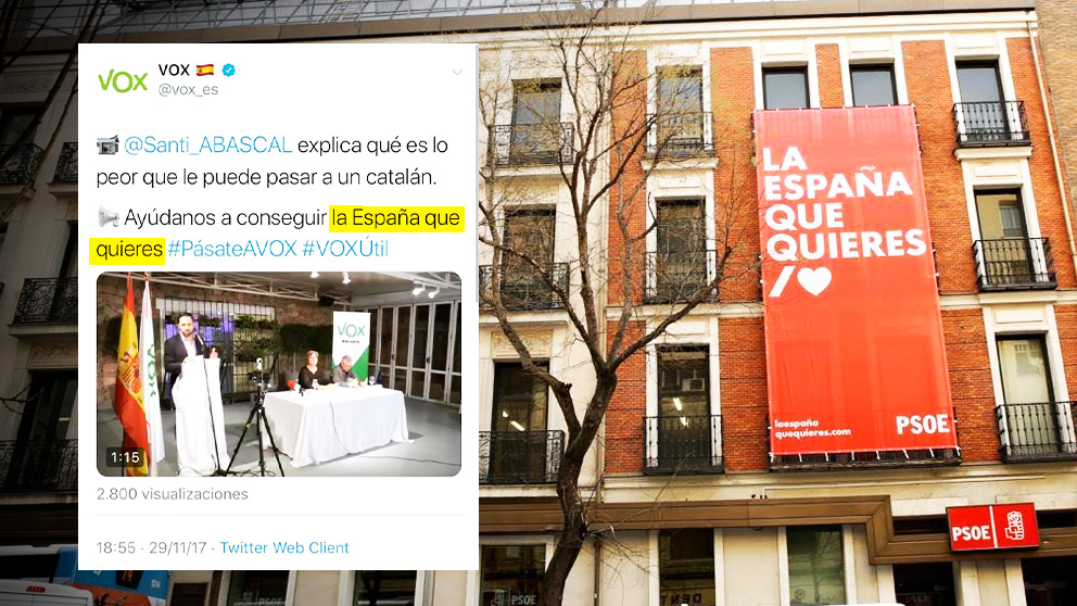 El PSOE copia a VBOX su reclamo electoral: «La España que quieres»