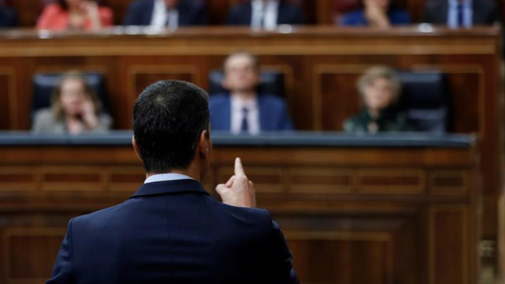 El presidente del Gobierno en funciones, Pedro Sánchez, en el Congreso. Foto: EFE