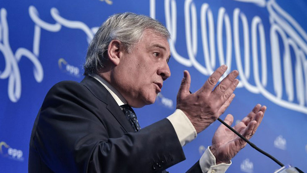 El presidente del Parlamento Europeo, Antonio Tajani. Foto: AFP