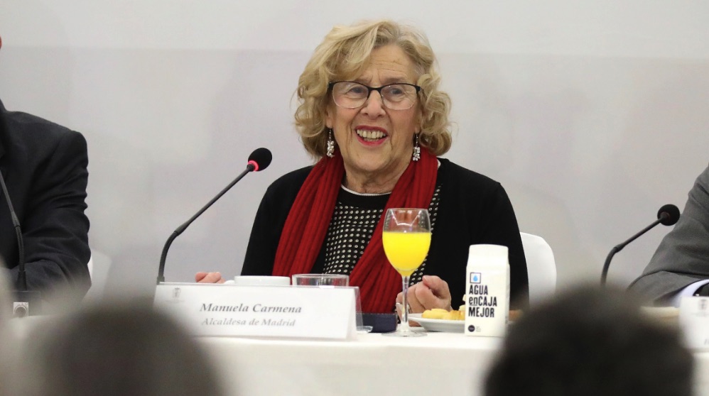 La alcaldesa Manuela Carmena en el acto del ICAM. (Foto. Madrid)