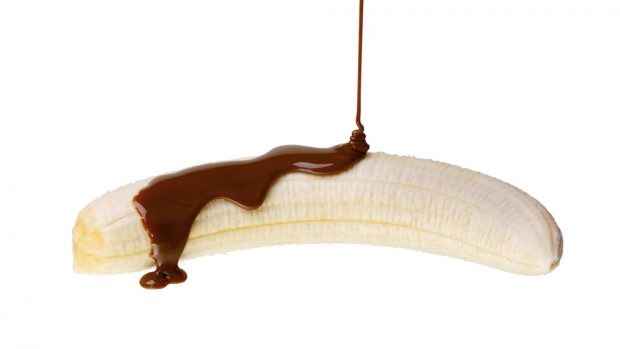 bagel de chocolate y plátano