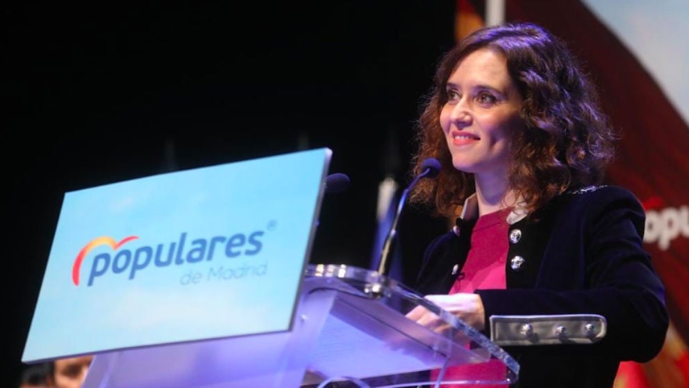 La candidata del PP a la Comunidad de Madrid, Isabel Díaz Ayuso, este domingo en San Sebastián de los Reyes. (Foto: PP Comunidad de Madrid)