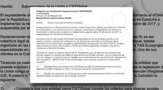Bruselas no financiará a la asociación de Puigdemont por socavar el sistema constitucional español