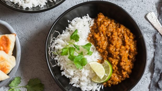 hamburguesas de arroz y lentejas