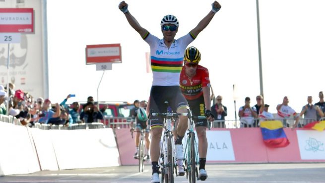 Valverde logra en Abu Dabi su primera victoria como campeón del mundo