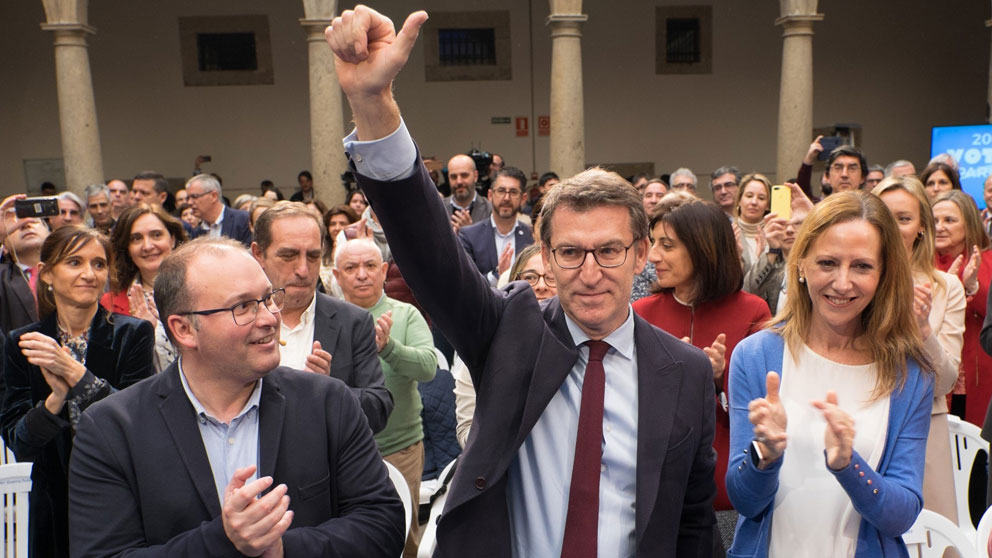 El presidente de la Xunta de Galicia y del PpdeG, Alberto Núñez Feijóo, ha conmemorado los 10 años que se cumplen este 1 de marzo de su primera victoria electoral en la Xunta de Galicia. Foto: Europa Press
