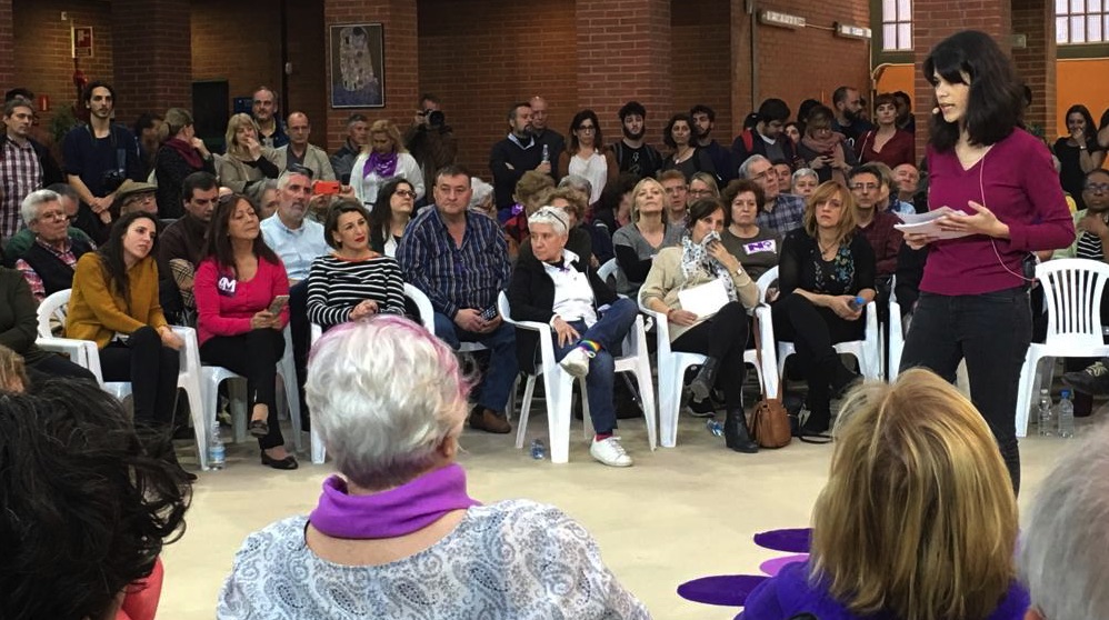 Isa Serra presentando su candidatura a la Comunidad de Madrid. (Foto. OKDIARIO)