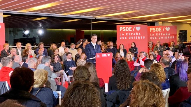 El presidente del Gobierno, Pedro Sánchez, durante el mitin en Ávila. Foto: Joan Guirado
