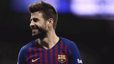 Gerard Piqué sonríe tras conseguir el pase a cuartos.