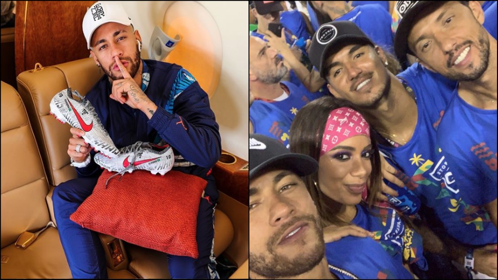 Neymar disfruta de los carnavales de Río de Janeiro.