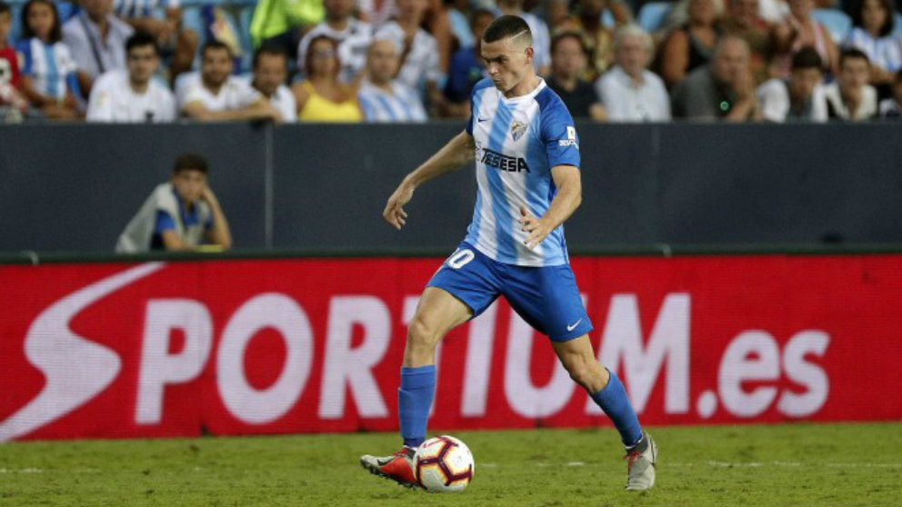 Jack Harper durante un partido con el Málaga (Malagacf.com)