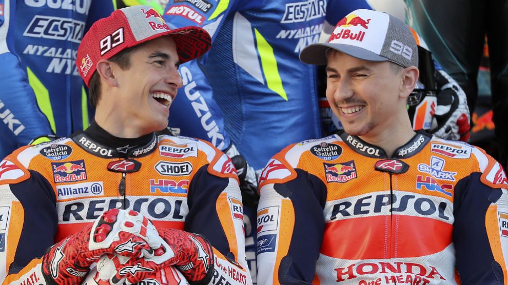 Marc Márquez y Jorge Lorenzo. (AFP)