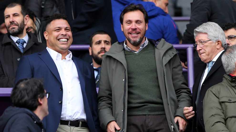 Ronaldo, en el palco de Zorrilla esta temporada (AFP).