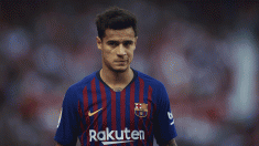 Coutinho, durante un partido con el Barcelona. (Getty)