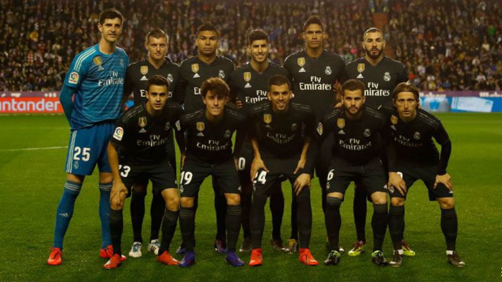 La alineación del Real Madrid en el partido contra el Valladolid.