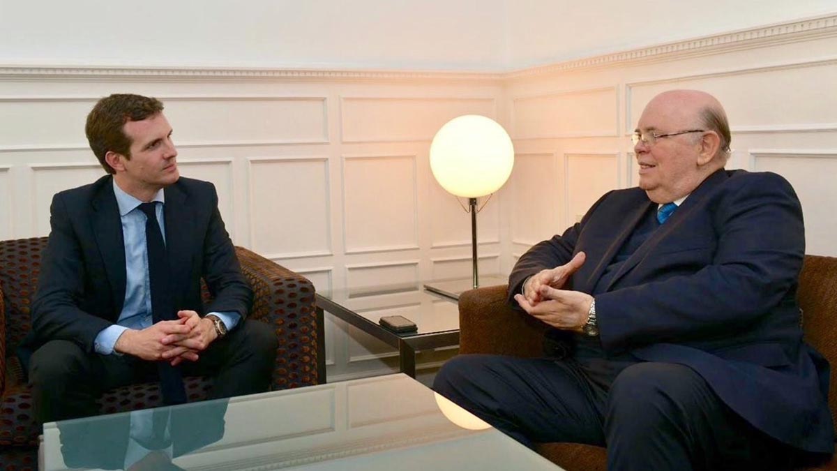 Pablo Casado reunido con Antonio Ecarri. Foto :EP