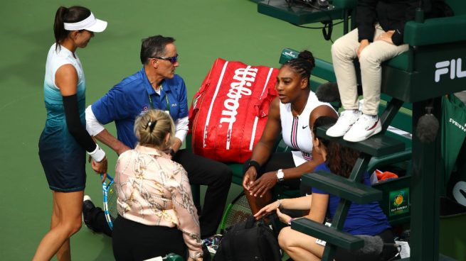 Garbiñe se planta en octavos de Indian Wells tras el abandono de Serena Williams