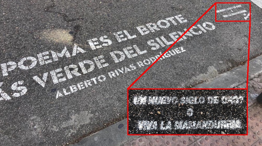 Pintada junto al poema.