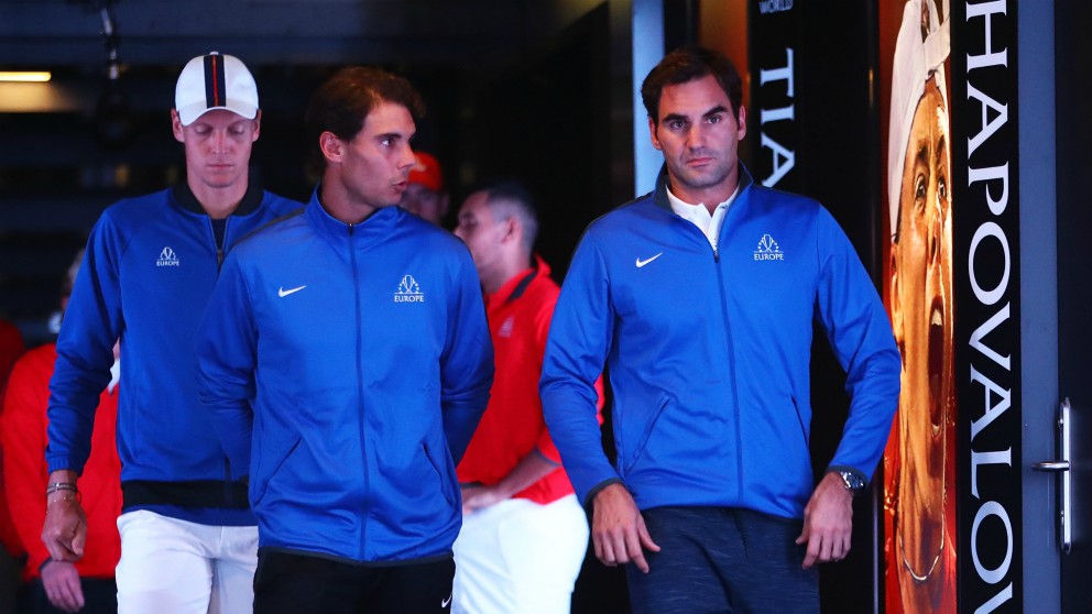 Nadal y Federer, en la Laver Cup. (Getty)