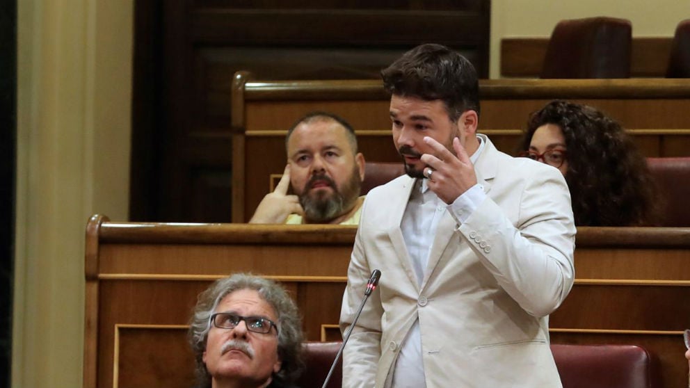 El portavoz adjunto de ERC en el Congreso, Gabriel Rufián. (Foto: EFE)