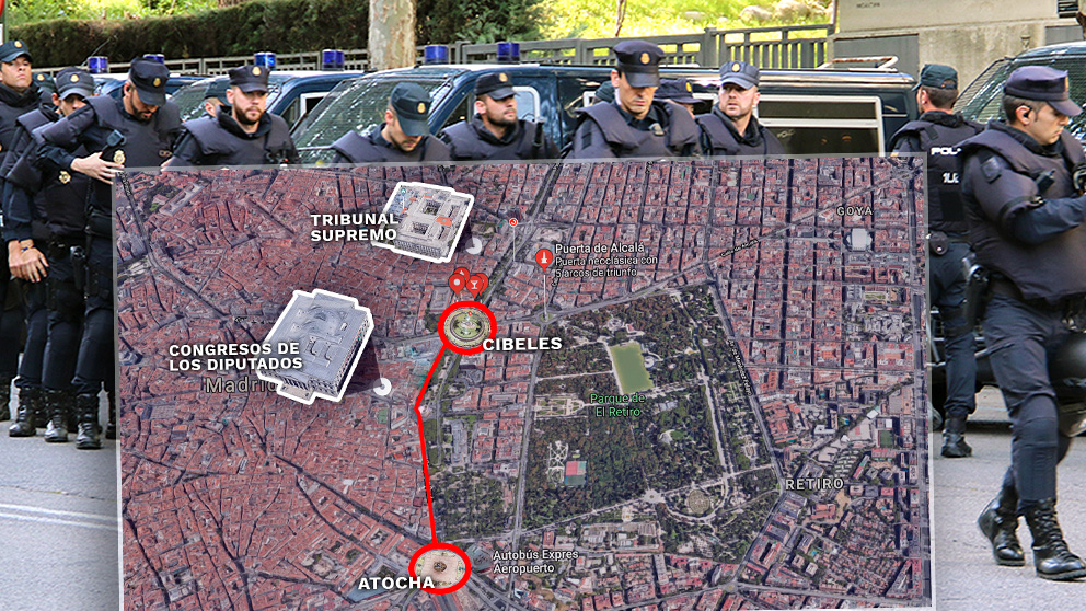 La Policía prepara un refuerzo de 250 efectivos para la manifestación independentista en Madrid