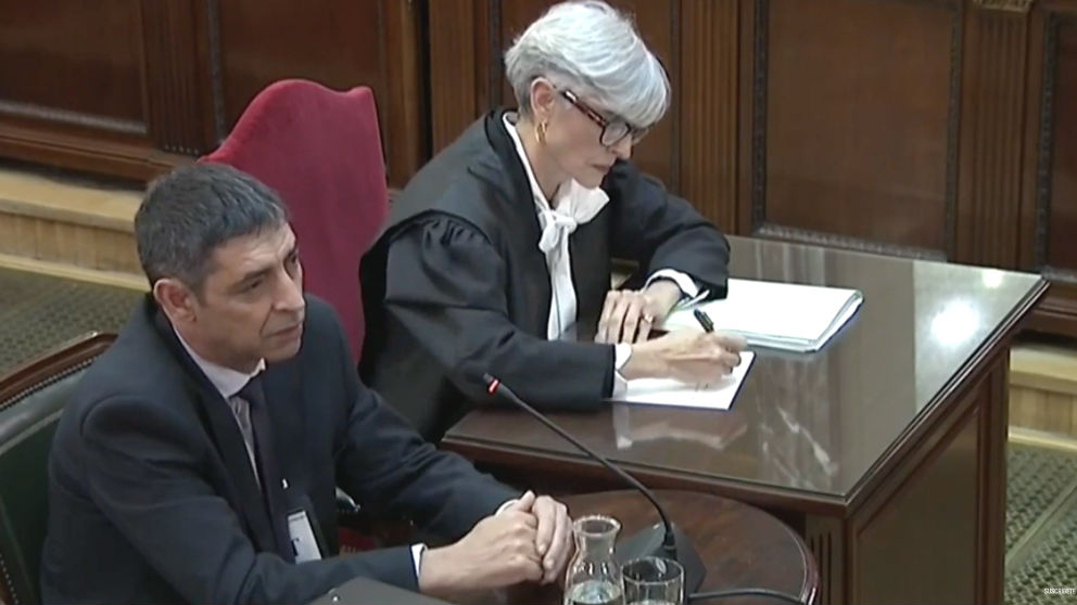 El ex Mayor de los Mossos, Josep Lluís Trapero, en su declaración en el juicio del 1-O