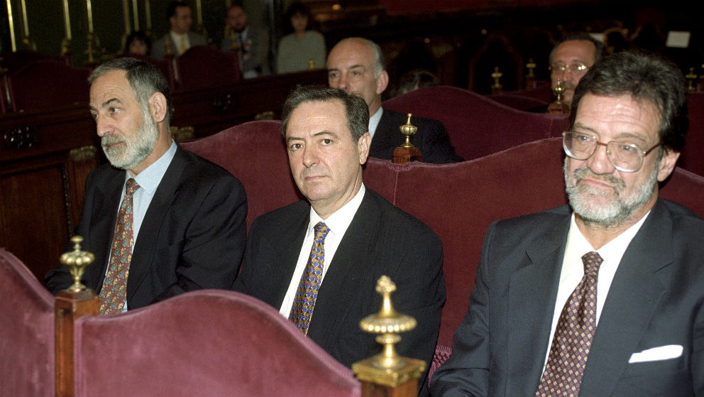 Francisco Álvarez, Julián Sancristóbal y Ricardo García Damborenea, en 1998 durante el juicio por el secuestro de Segundo Marey (Foto: EFE).