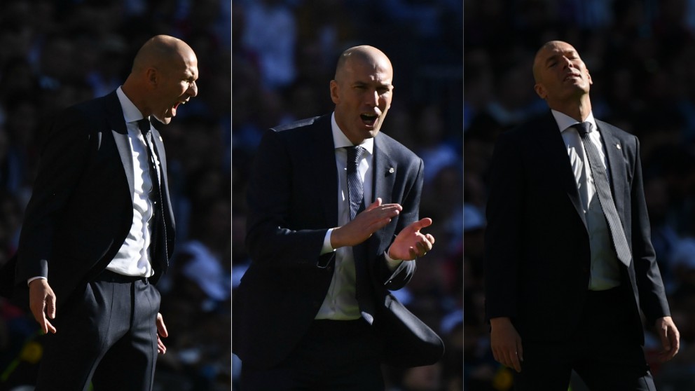 Zidane, en el debut de su segunda etapa como entrenador del Real Madrid. (Getty)