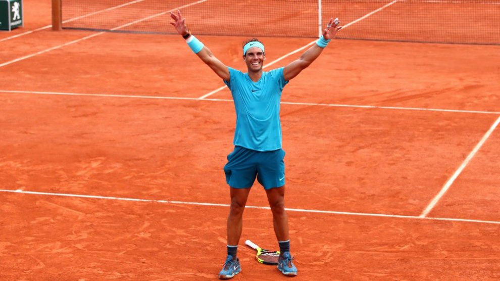 Rafael Nadal celebra su victoria en Roland Garros. (Getty)