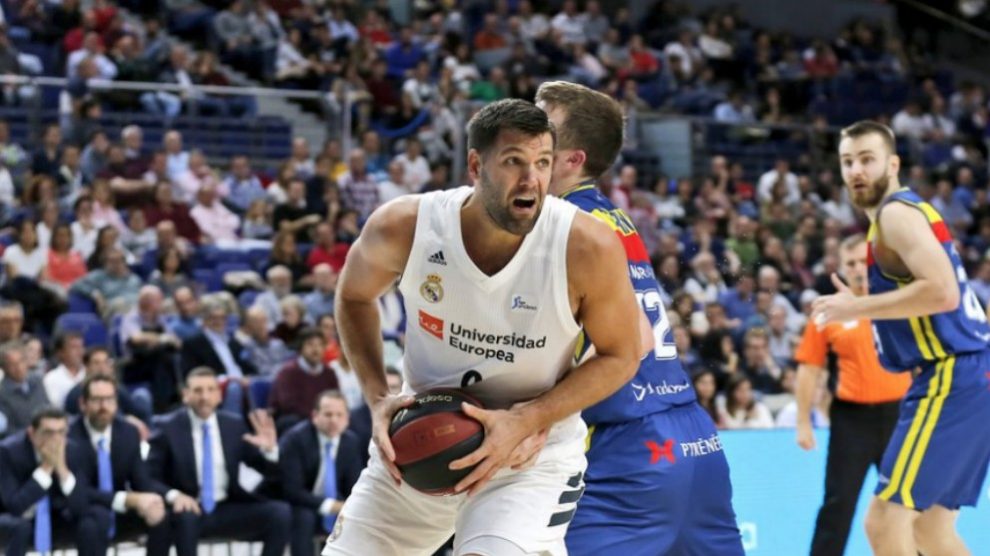 Felipe Reyes, en un partido en la presente temporada.