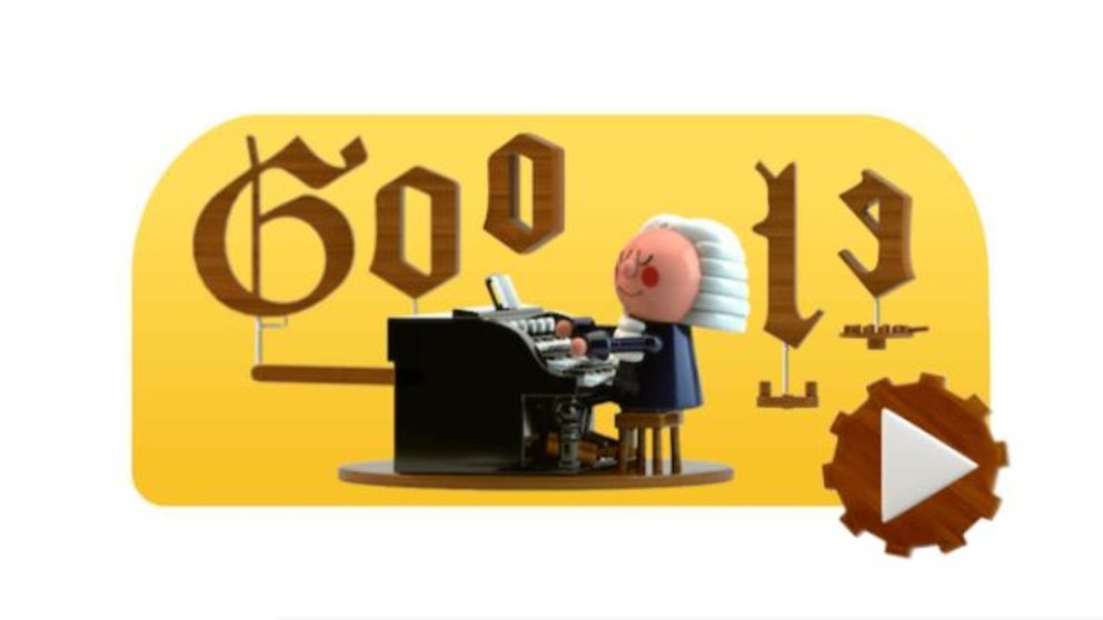 Imagen del Doodle dedicado a Bach por su 334 nacimiento