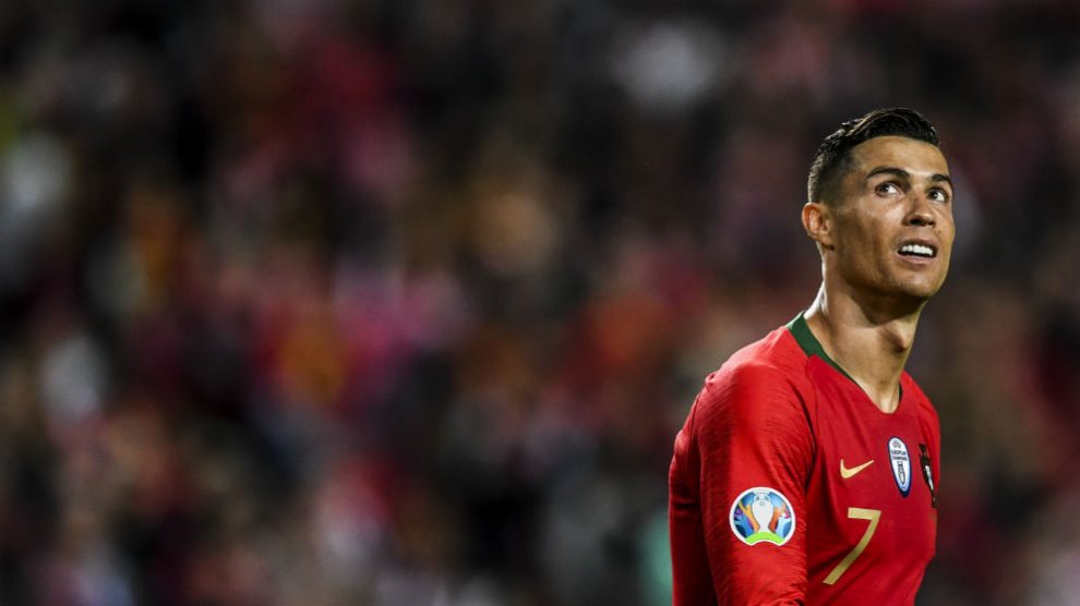 Cristiano Ronaldo en el Portugal – Ucrania. (AFP)