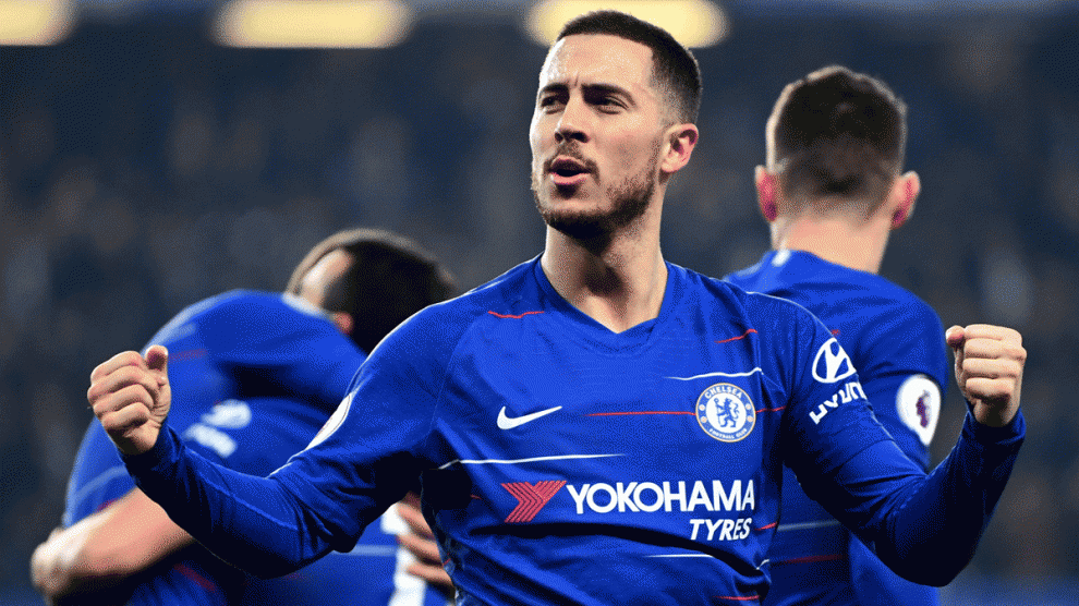 Hazard celebra un gol con el Chelsea. (Getty)