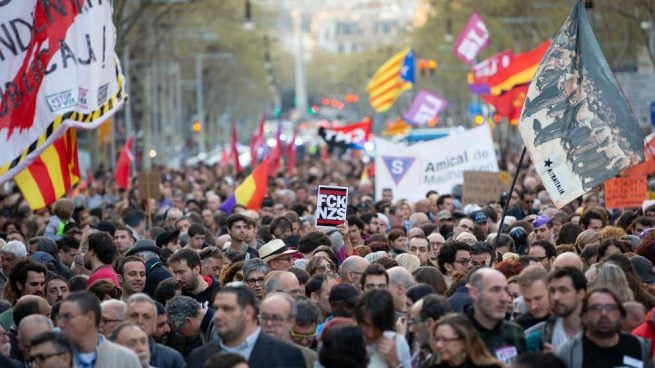 Fracaso de la manifestación de la ultraizquierda contra VOX en Barcelona: apenas 3.500 personas