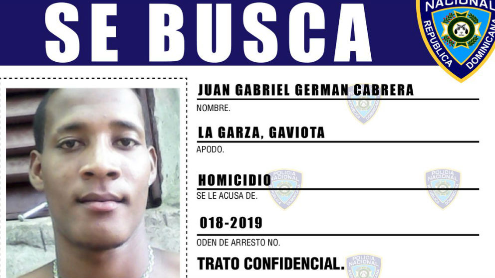 Imagen distribuida por la Policía dominicana del cómplice del crimen de Cristina García.