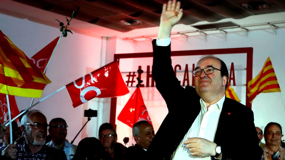 Miquel Iceta en un acto del PSC este domingo (Foto: EFE).