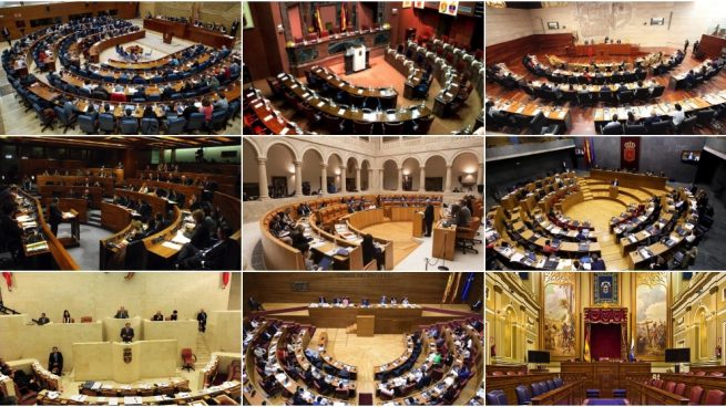 Parlamentos autonómicos que se renovarán en 2019.