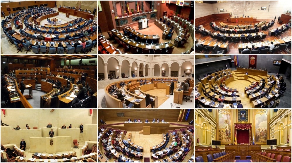 Parlamentos autonómicos que se renovarán en 2019.