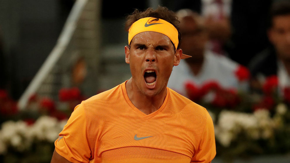 Rafa Nadal celebra un punto durante la pasada edición del Mutua Madrid Open. (Getty)