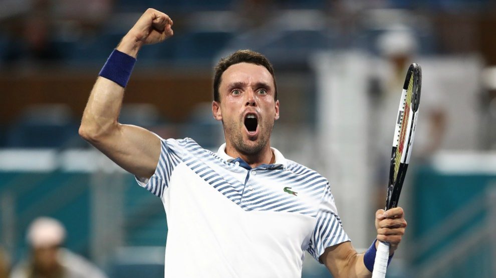 Roberto Bautista celebra un triunfo esta temporada. (AFP)
