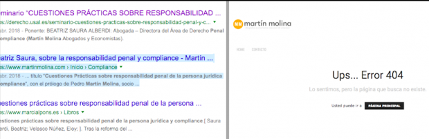 Limpian de internet todo vínculo entre Velasco y el despacho Martín Molina destapado por OKDIARIO