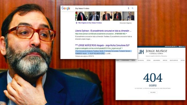 Limpian de internet todo vínculo entre Velasco y el despacho Martín Molina destapado por OKDIARIO
