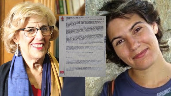 Manuela Carmena y la afectada Blanca Baltés.
