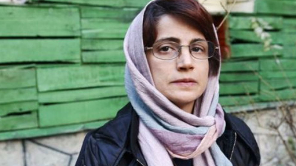 La abogada Nasrin Sotoudeh, condenada a 38 años de prisión y 148 latigazos por siete distintos cargos.