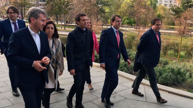 El líder del PP, Pablo Casado, en una visita a Burgos. Foto: Europa Press