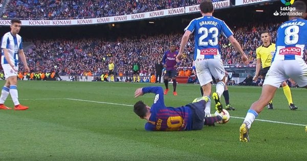 Leo Messi, en el momento de la agresión a Granero.