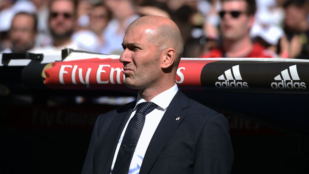 Zinedine Zidane, en un partido soleado en el Bernabéu. (Getty)